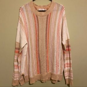 Lush Crewneck Vertical Stripes Multicolor Sweater